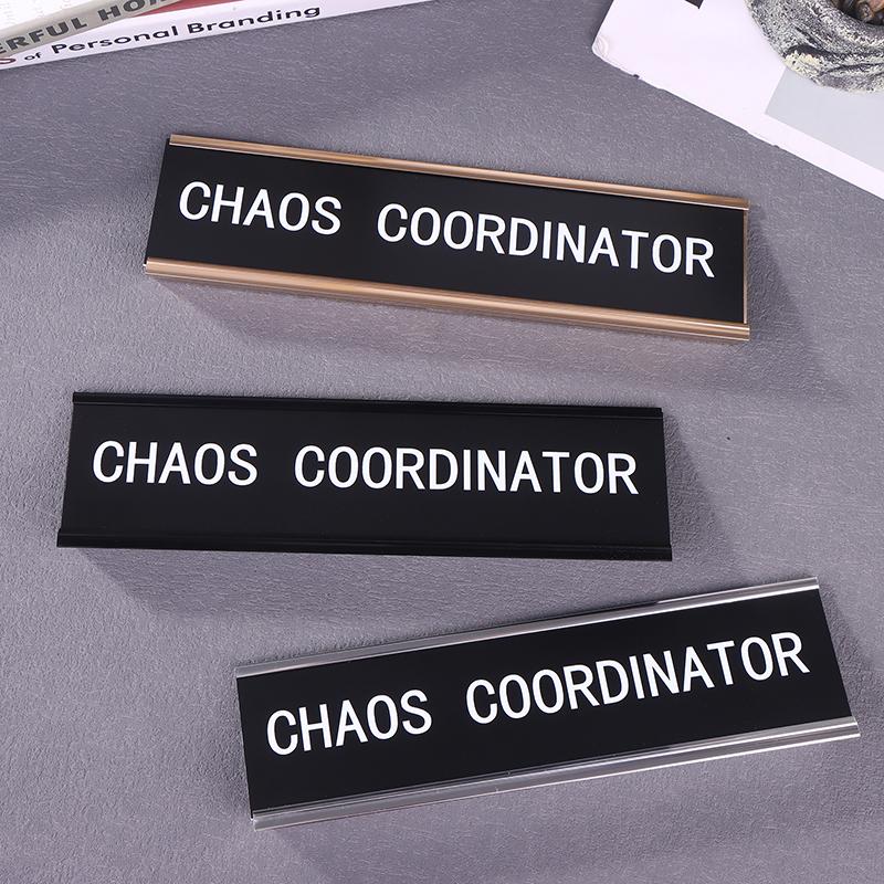 Positionskarte Chaoskoordinator Bürodeko Schreibtischschild Lustige Schilder Arbeitsmaterialien Für Frauen Namensschild aus Metall
