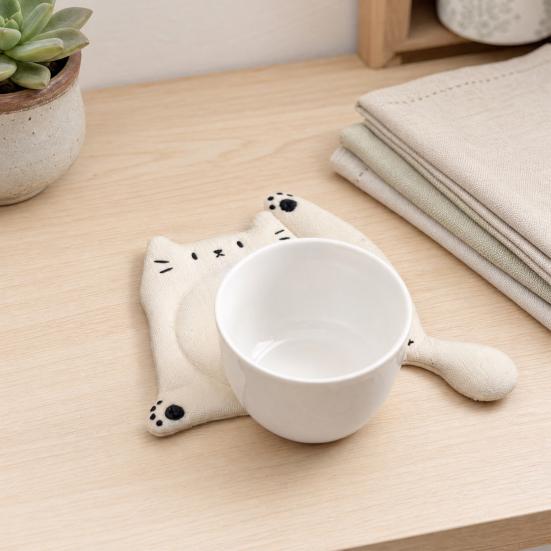 Cat Paw Coaster, Cute Animal Drink Coasters, Heat Insulation Mat for Coffee Cups, Absorbent Table Mat for Home Kitchen