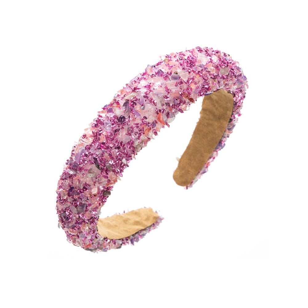Nieuwe Stijl Overdreven Meerkleurige Kristal Snoep Spons Brede Rand Haarband Haaraccessoire Hoofddeksel