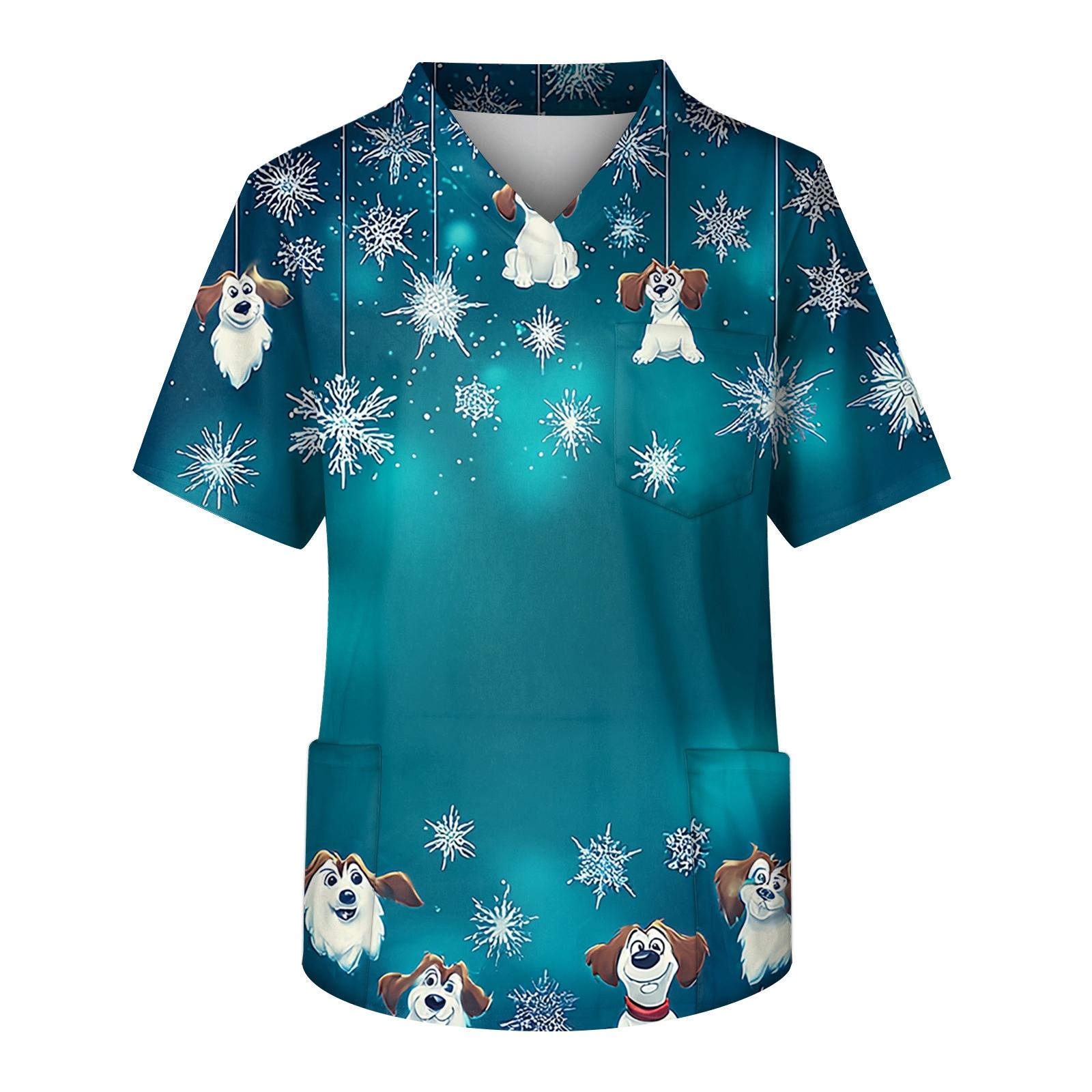 

Мужская рабочая блузка с короткими рукавами и v-образным вырезом с принтом, топ с нагрудным карманом XXXL