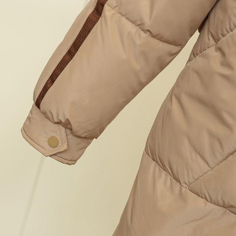 Coat for Women Winter Fleece Thickened Plush Faux Two-Piece Hooded Windbreaker Waterproof Casual Down Jacket