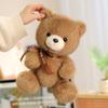 Lovely Baby Bear Plush Toys Cozy Fluffy Cartoon Ribbon Bow Little Bear Doll Warm Children Companion Desktop Pets Party Decor