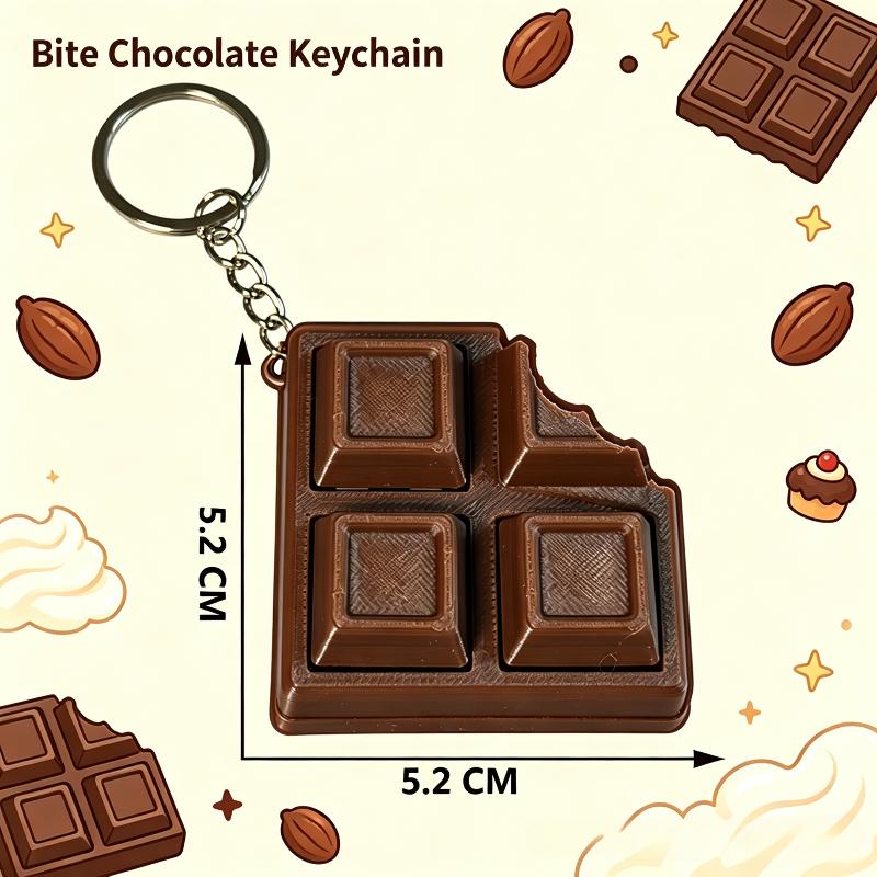 3D Chocolate Keyboard Fidget Keychain Decompression Finger Clicker Stress Relief