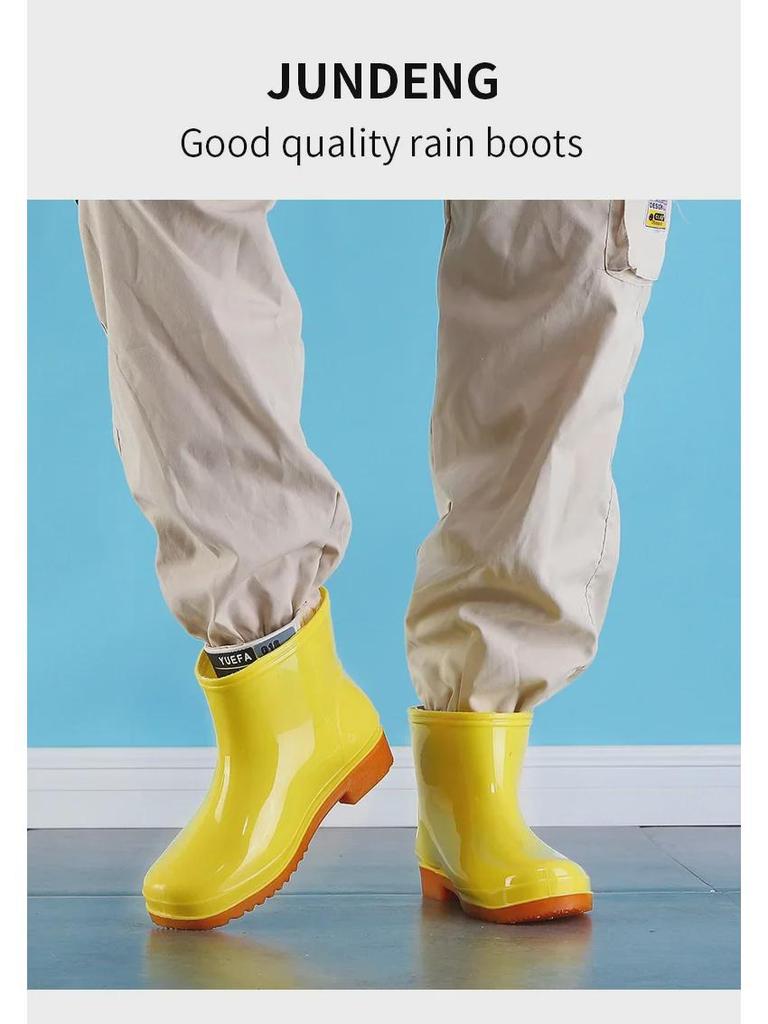 Yellow Food & Work Boots: Farm, Labor, Kitchen, Sanitation, Rain-Ready with Tendon Soles