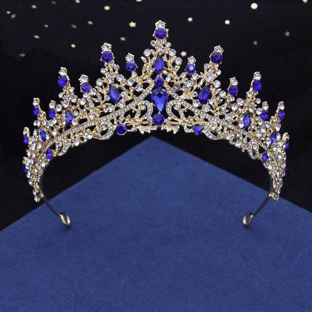 Gorgeous Crystal Crown Headbands Royal Queen Tiaras Birthday Party Wedding Hair Jewelry Bridal Diadem Princess Headdress Bride