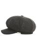 Bajal Bold Metal Tip Wool Herringbone Newsboy Cap Charcoal
