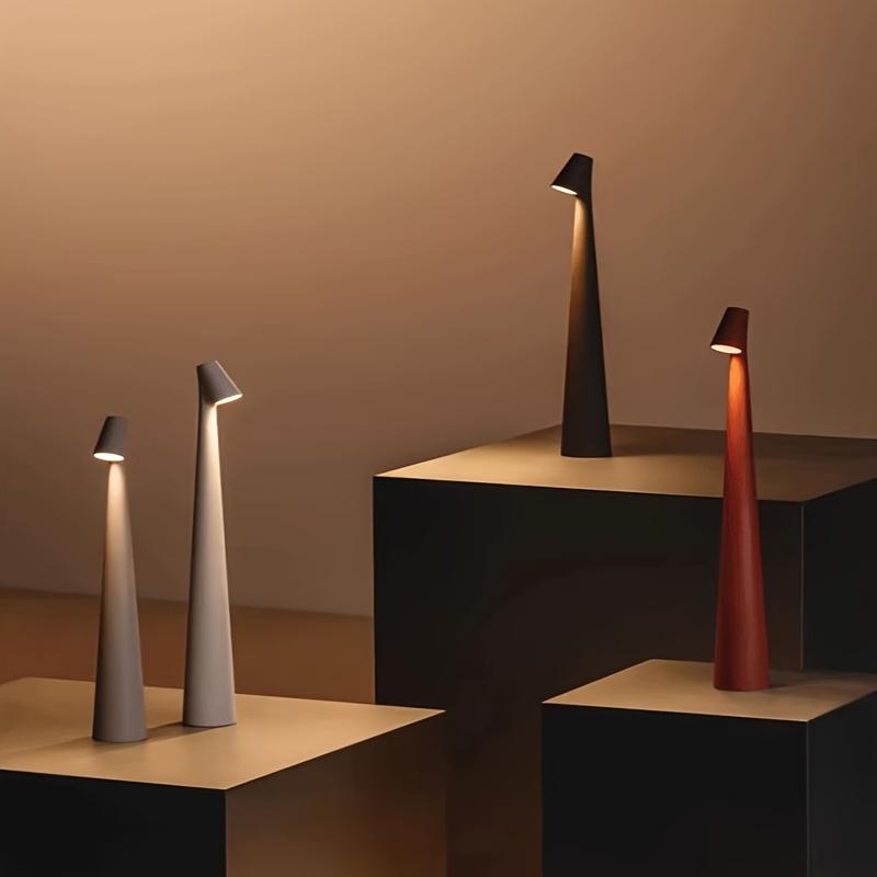 Wireless LED Rechargeable Desk Lamp Creative Living Room Study Night Lamps Top Touch Dimming Atmosphere Desktop Decoration Light