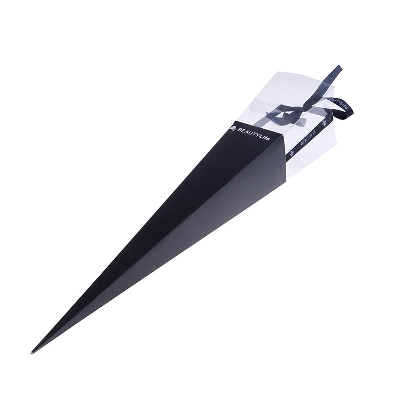 

1 шт. Элегантная подарочная коробка с одним цветком розы в форме конуса ко Дню святого Валентина, свадебный декор чёрный