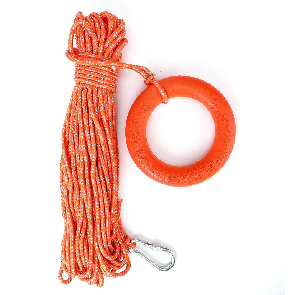 6MM Durchmesser 30M PVC Reflektierende Lebensrettende Seil mit Haken Pull Ringe Lebensrettende Ausrüstung