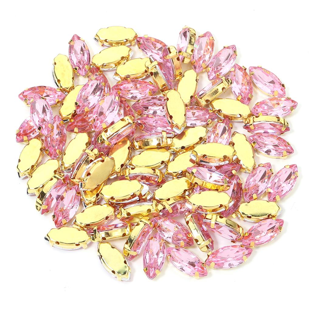 50 Stück Bunte Pferdauge Zum Aufnähen Acryl Strasssteine Mit Goldener Kralle Glas Kristall Zum Aufnähen Perlen Für Kleidung Kopfbedeckung Dekoration