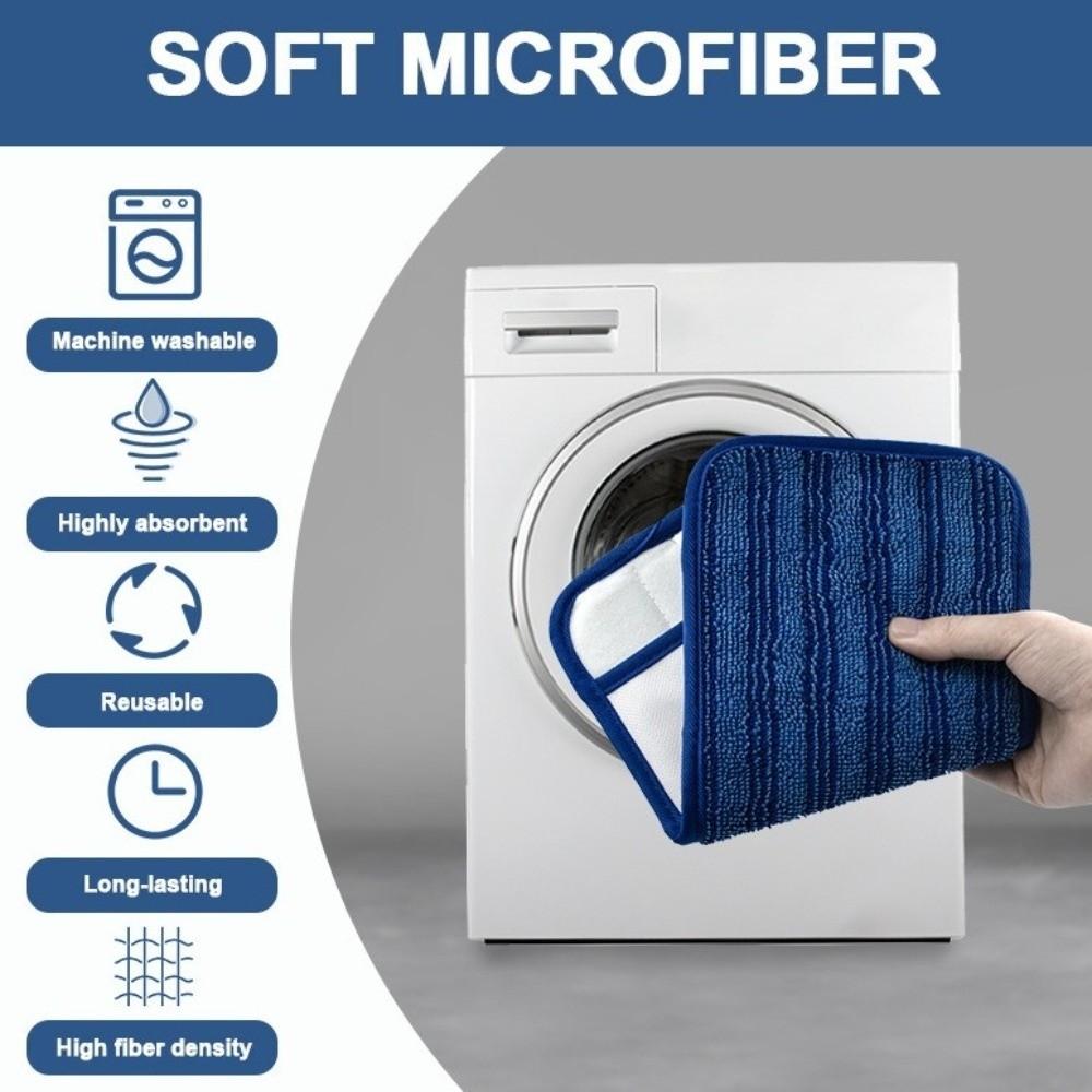 2 pieces Washable Microfiber Mop Cloth Multi-Purpose Absorbent Mop Head Replacements Wet Dry Cleaning Reusable Mop Pads