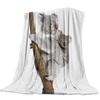 Cute Koala Animal Pattern Blanket Soft Flannel Comfortable Lightweight Suitable for Children Sofa Bedroom Living Room