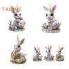 1/3Pcs Easter Cartoon Bunny Hanging Decorations with Lanyard Easy To Hang 2D Acrylic Ornaments Rearview Mirror Pendants