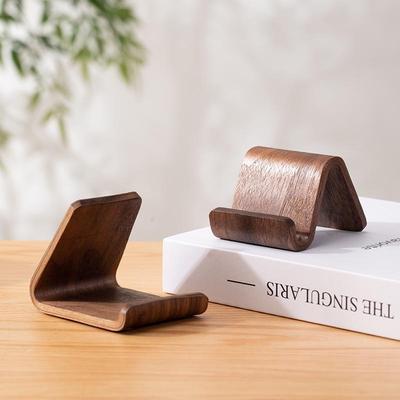 Handy-Ständer aus massivem Nussbaumholz: Kreativer minimalistischer Schreibtischhalter & Ablageständer