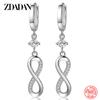 ZDADAN 925 Sterling Silver Curve Eight Long Dangle Earrings for Women Fashion Party Jewelry Gift