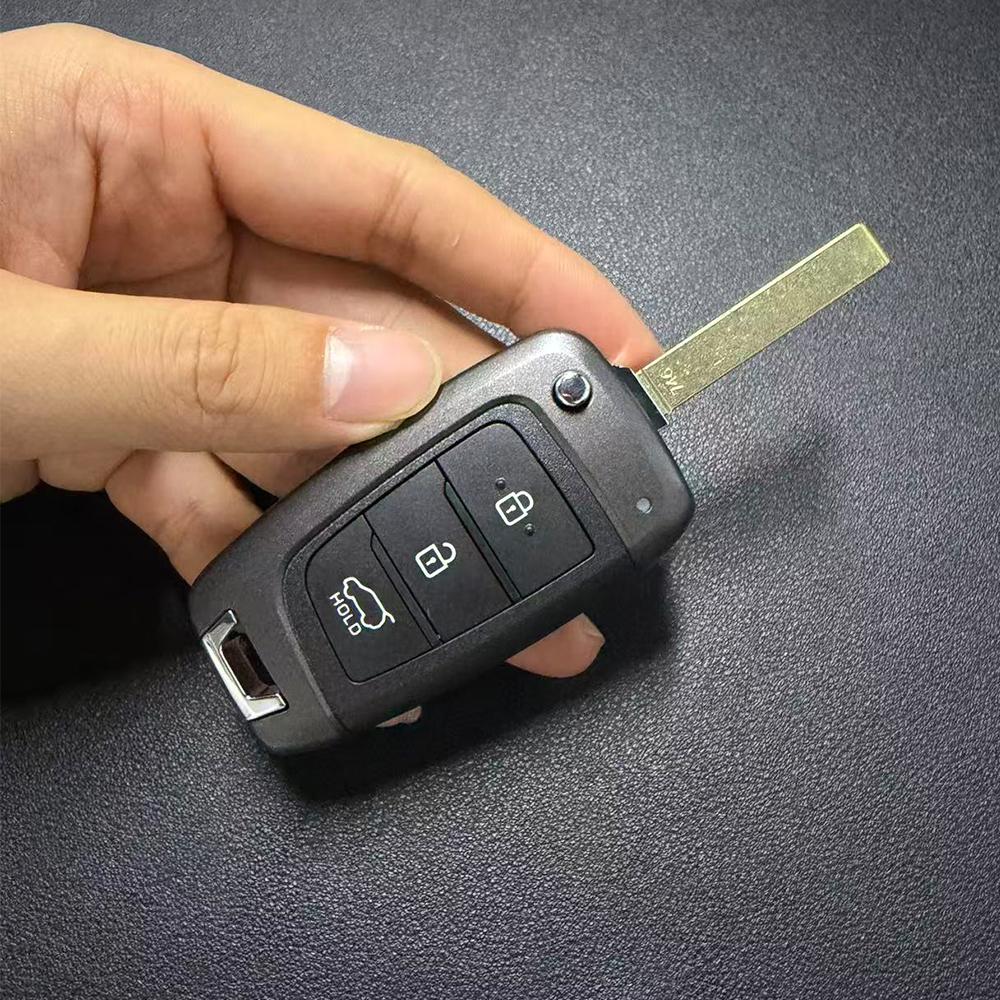 EEJQ9 Car Key Fob Shell Case Housing for Hyundai Accent Elantra Kona Santa Fe 2018 2019 2020 2021 202 Tucson Veloster Solaris Verna