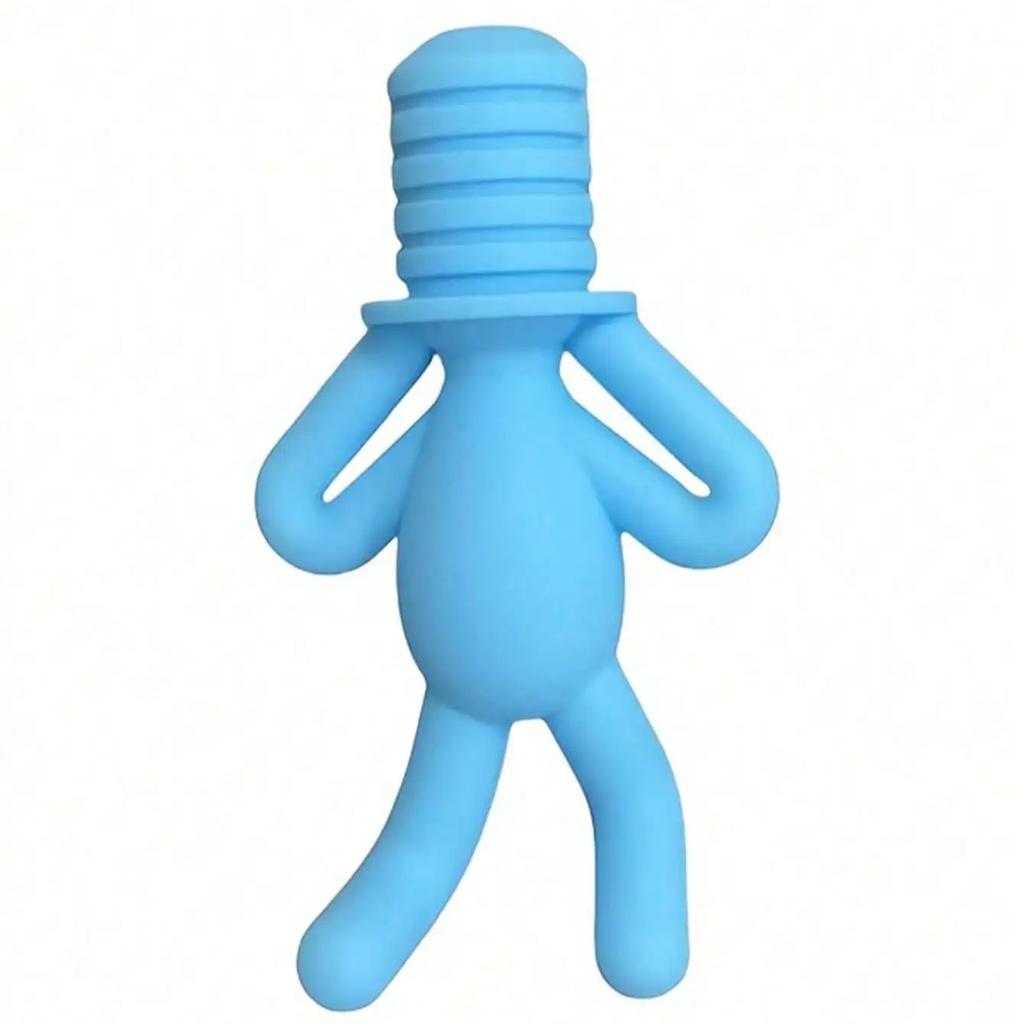 1/2 Creative inverted silicone figurine shaped wine/champagne bottle stopper | Airtight fresh-keeping device can be inverted.