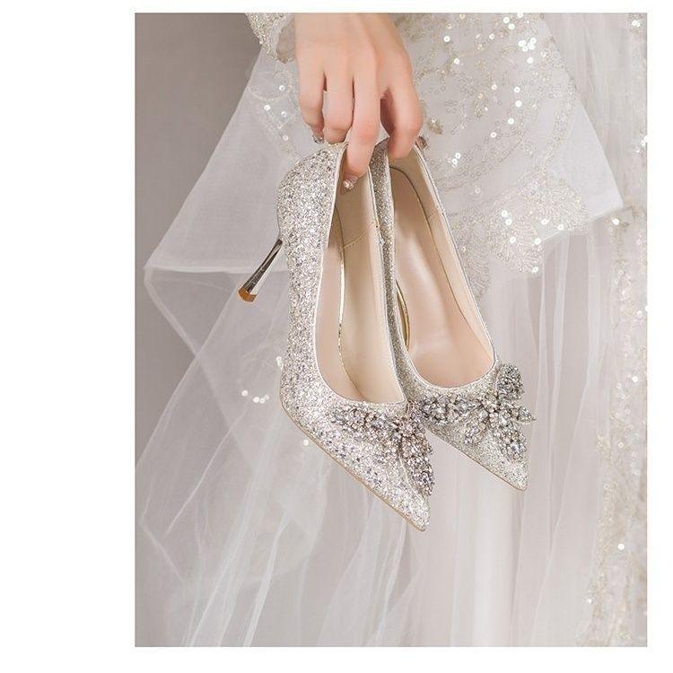 French Beautiful Comfortable Versatile Single Shoes Women's Spring and Summer New High-end Pointed Head Shallow Mouth Stiletto Shoes Women