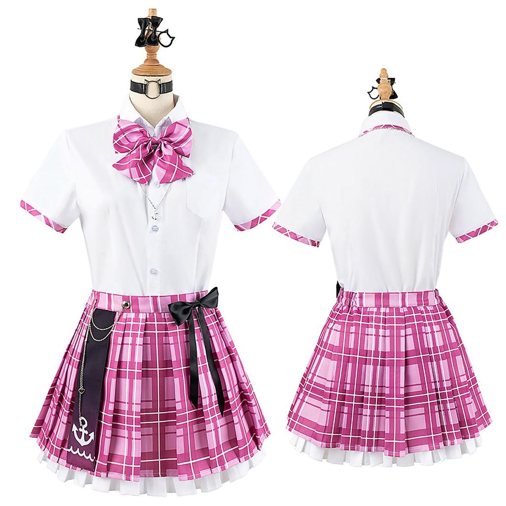 Hololive Minato Aqua Cosplay Halloween VTuber New Costume Uniform [milky time] (Cardigan ver.)