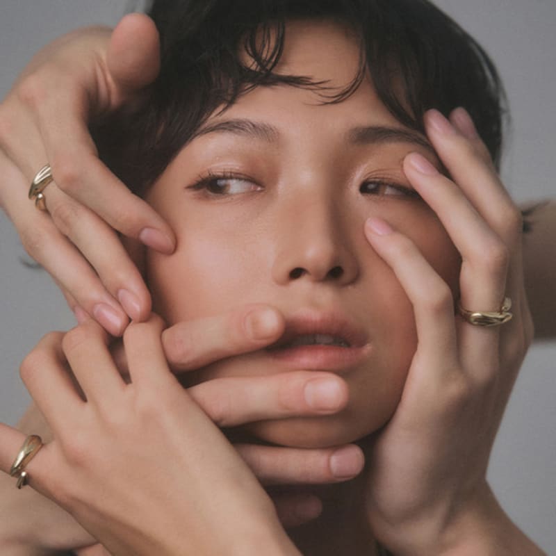 Hustad 234 Gold Flower Gold Ring _ 925 Silver / 14k Gold Ring