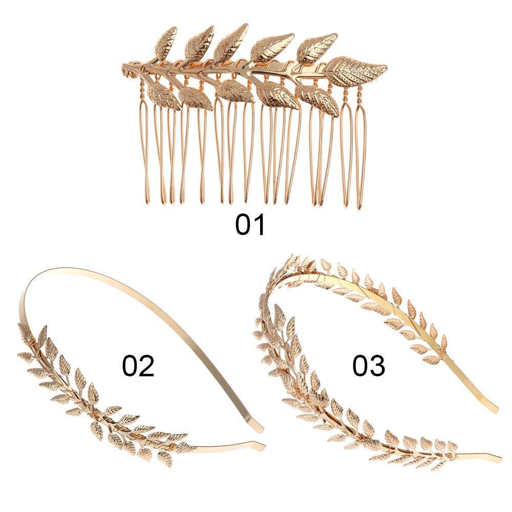 Tiara Kopfschmuck Brautjungfer Metall Goldblatt Braut Stirnbänder Blätter Haarbänder Hochzeit Haar Krone