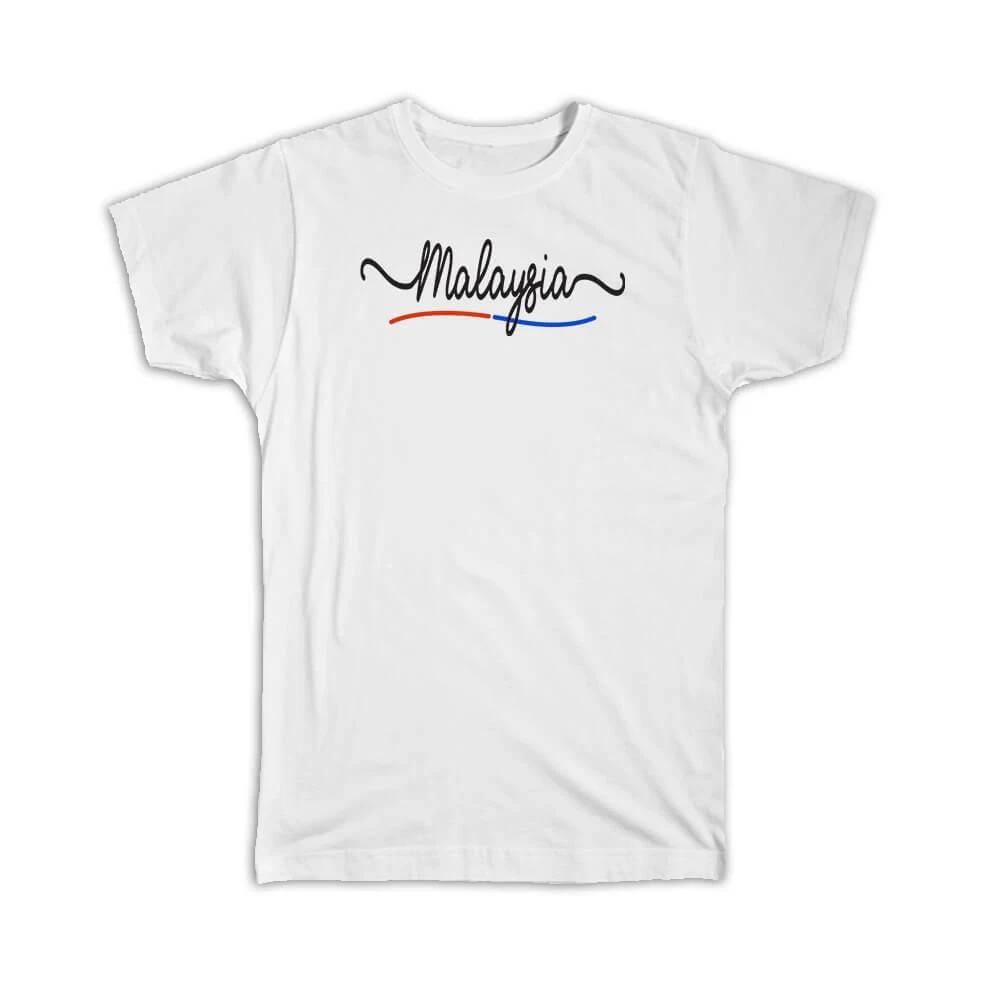 Gift T-Shirt : Malaysia Flag Colors Malaysian Travel Expat Country Minimalist 3XL