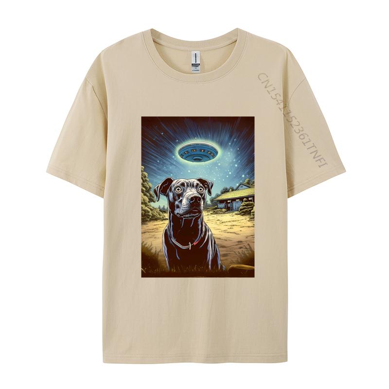 My Dog Thinks Ufos Are Real On A Dark Tshirt Men Clothing Tops Plus Size Pure Cotton ONeck T Shirts