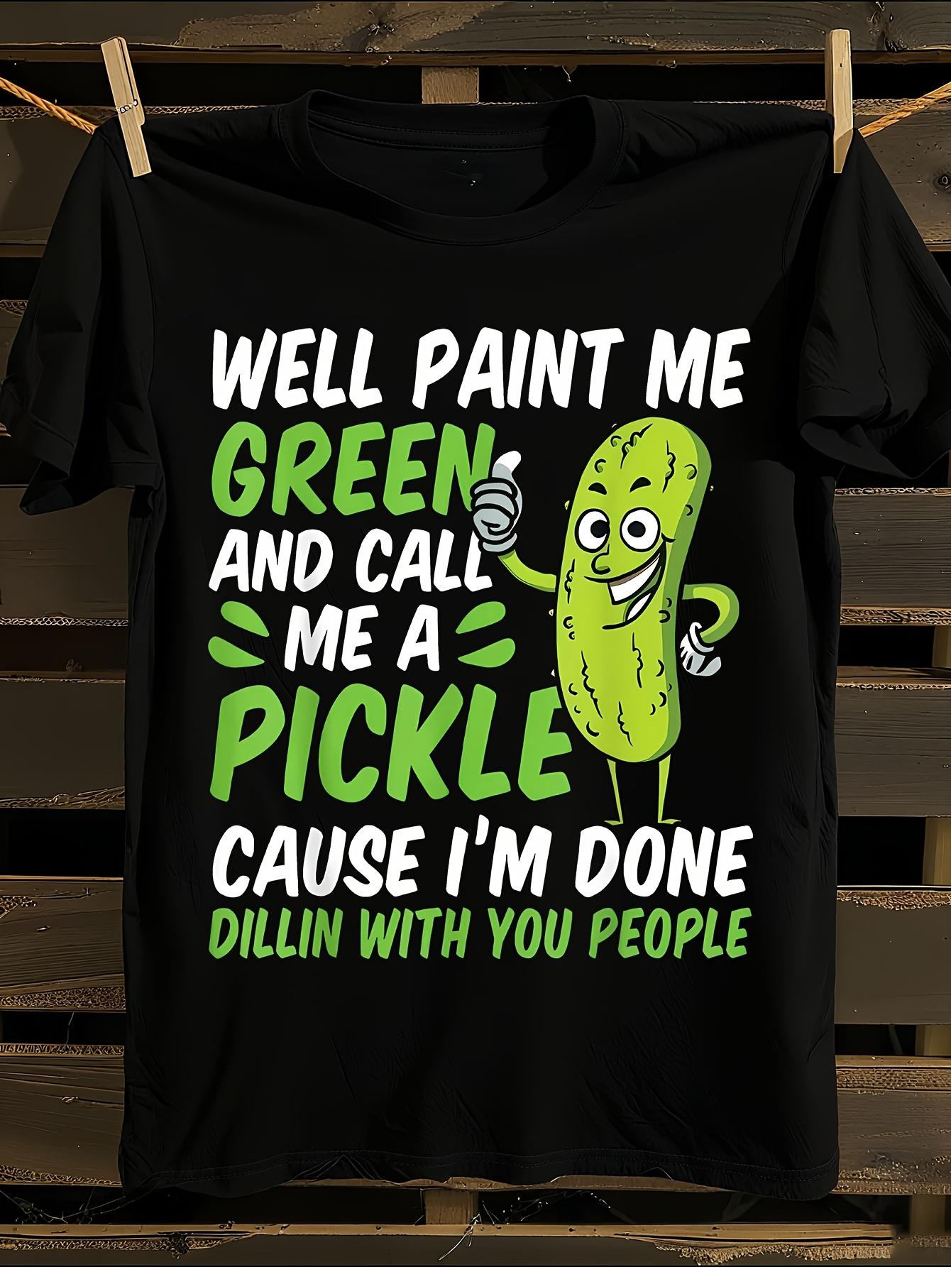 s Funny Pickle-Themed T-Shirt M