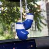 Fashionable Black Leather Car Boxing Gloves Ornament Rearview Mirror Hanging DIY Auto Accessories Home Wall Decor Gift
