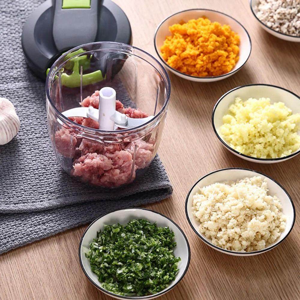 Multi-function Hand Pull String Garlic Chopper Portable Manual Food Mincer Wear-proof Anti-slip Base Vegetable Cutter Onion