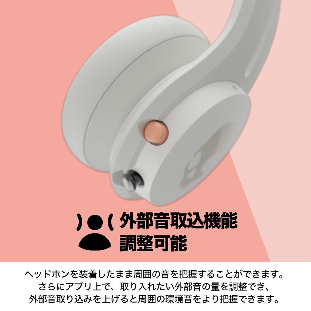 Official Skullcandy Store Icon ANC Noise Cancelling Wireless IPX4 60 Hours Original Sticker Included Headphones, Waterproof, Playtime, (Bone White)