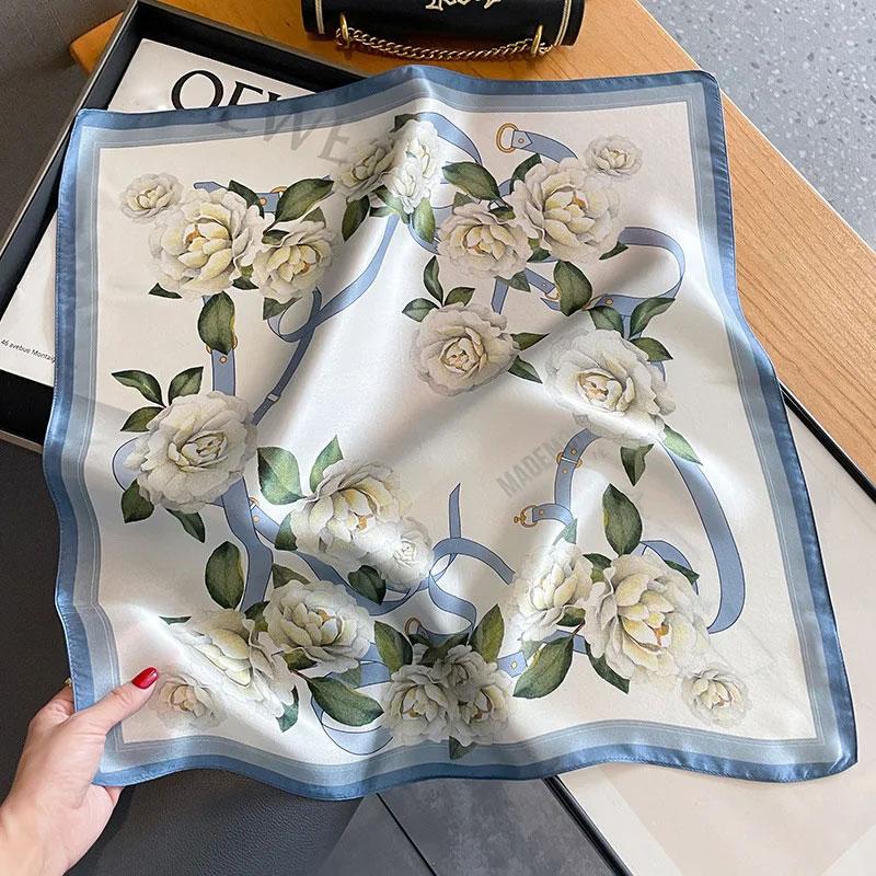 

Scarf 100% Silk Bandana Women Square Scarves Wrap Mulberry Spring Fashion High Quality Hijab Shawls Foulard Headkerchief 53x53cm