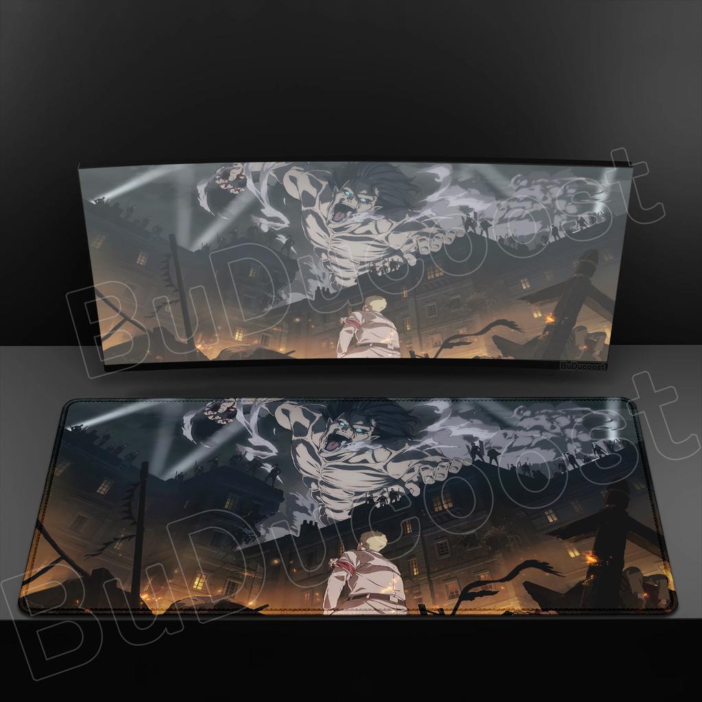 Attack On Titan Cool Anime Mouse Pad Gaming Keyboard Accessories Large Rubber Desk MatComputer Carpet Pc Gamer Non-slip Mousepad