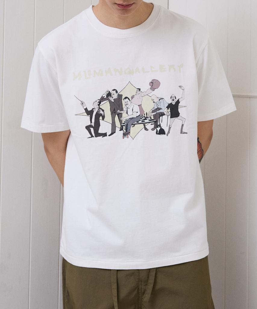 Iseuteuseobiseusyab Human Gallery Short Sleeve T-Shirt - Off-White