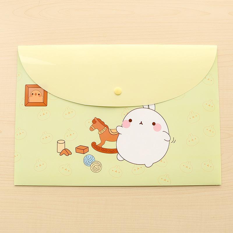 1PC Waterproof Multi Pocket Plastic Kawaii A4 File Folder Bag Document Paper Organizer Case Office School Stationery Supplies