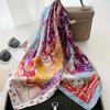 Luxury Floral Print Square Scarf Women Soft Satin Kerchief Hairband Head Hijab Headband Foulard Bag Ribbon Neck Ties