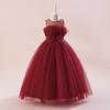 Girls Princess Tulle Dress Bowknot Party Gown Kids 4-12 Yrs Flower Girl Wedding