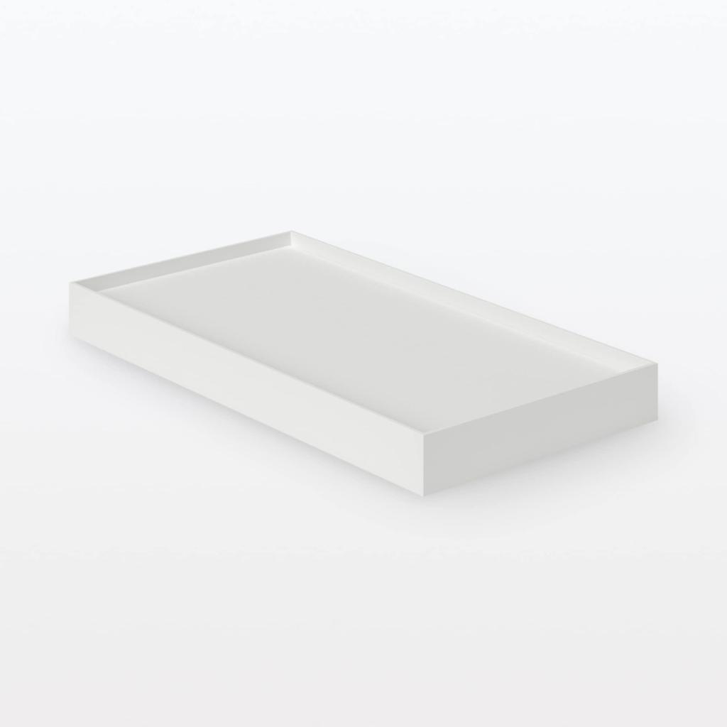 MUJI Recycled Polypropylene File Box Standard Lid with White for 15cm Width Casters, Gray, (NCE51A3A)