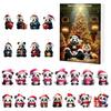 Christmas Gift for Panda Lovers 2D Acrylic Cute Ornaments Advent Calendar, 24 Days Holiday Decorations Countdown Collectible Hanging Pendants