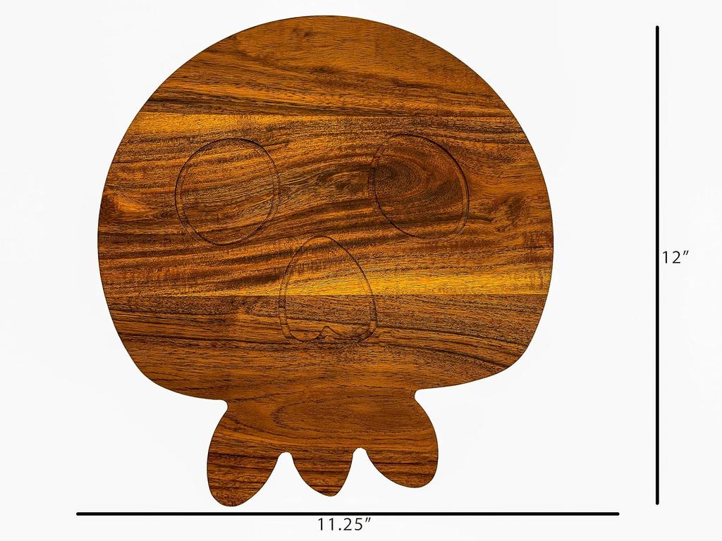 Halloween Totenkopfförmiges Holzschneidebrett für die Küche, Holzschneidebretter mit Rillen, Schneidebretter, Serviertablett