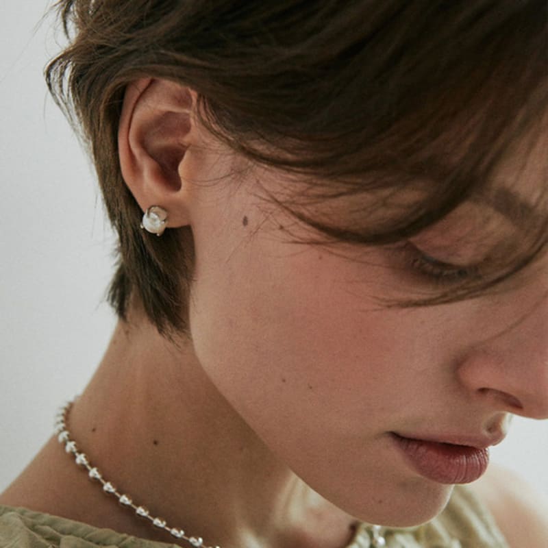 

verte [925 silver] Deux.silver.225 / ecrin pearl earring (8mm) silver