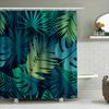 Vibrant Palm Tree Print Shower Curtain For Bathroom Decor Dark Green Blue Colors With Fresh Leaf Design Made From Durable Waterp