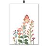 Boho Flower Butterfly Nursery Posters Cartoon Wall Art Print Canvas Painting Wildflower Pictures Baby Kids Room Home Decoration