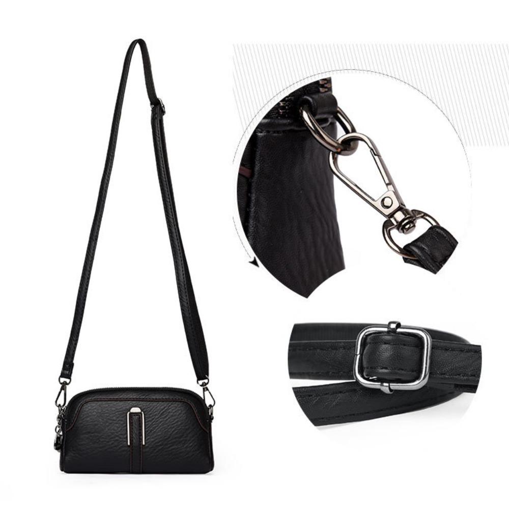 Waterproof Commute Shoulder Bag PU Leather Messenger Bag Portable Crossbody Bag Students