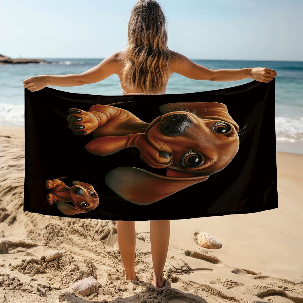 1 Stück Hund Print Handtuch Sport Schnelltrocknend Super Saugfähig Camping Handtuch Super Weich Leichtgewicht Fitnessstudio Schwimmen Yoga Strand Handtuch