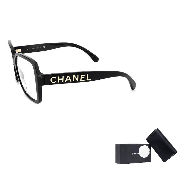 

CHANEL European version acetate frame square optical glasses women s black чорний