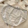 Plus Size Mid Waist Solid Pure Cotton Antibacterial Breathable Women Underwear Panties