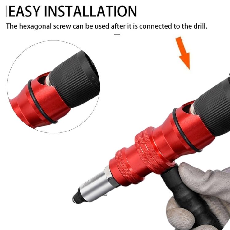 High Performances Rivet Guns Adapter Conversion Head with 100 Rivets Enhances Grip Stability for Professional Metal Work