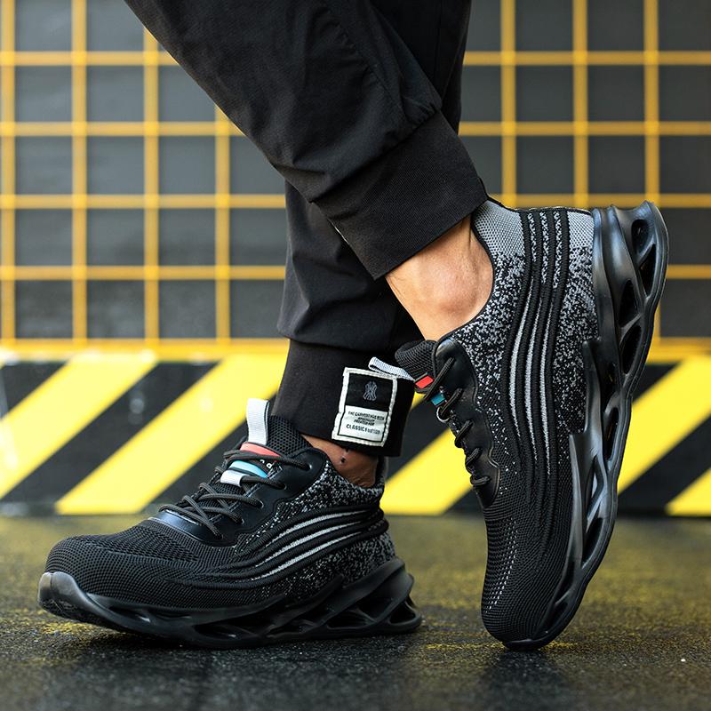 Bocanci de lucru de siguranță cu vârf de oțel, Pantofi de siguranță pentru bărbați, Adidași de lucru, Pantofi de lucru indestructibili pentru bărbați, Vârf de oțel, Pantofi de lucru pentru bărbați