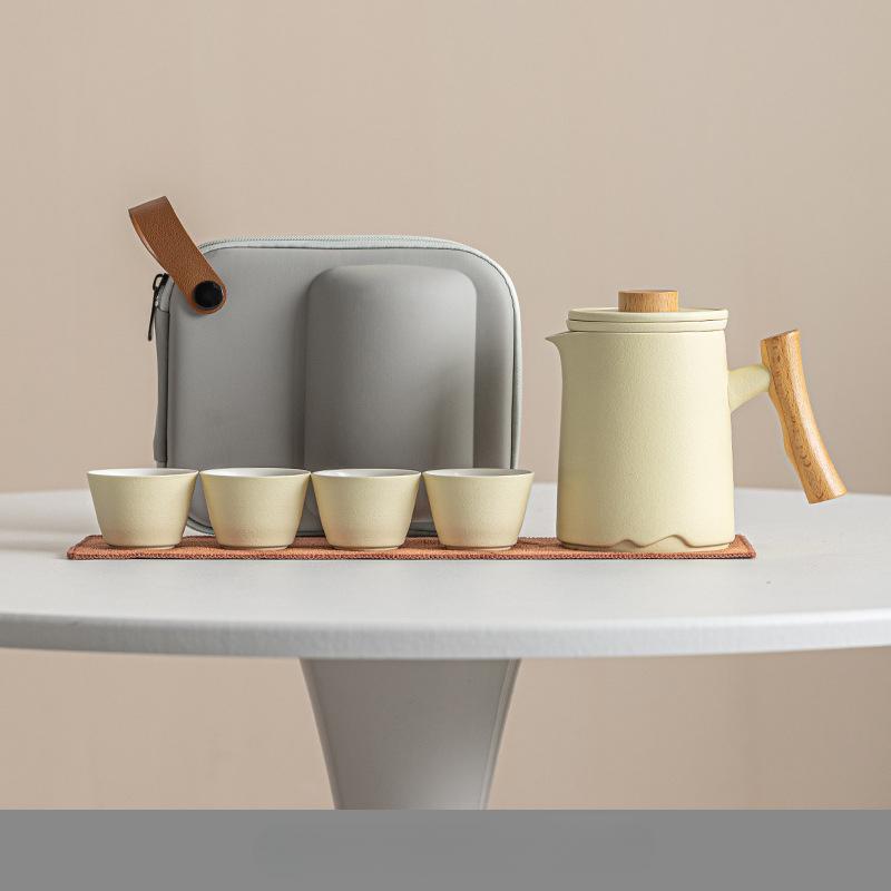 Ceramic Portable Kuaike Cup Camping Kung Fu TeaPot Tea Cup Travel Tea Set Outdoor Drinking Equipment Teaware Sets